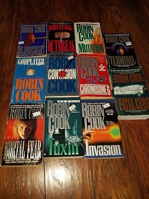 Lot of 11 Robin Cook paperbacks, Mutation, Outbreak, Contagion, Godplayer, Toxin
