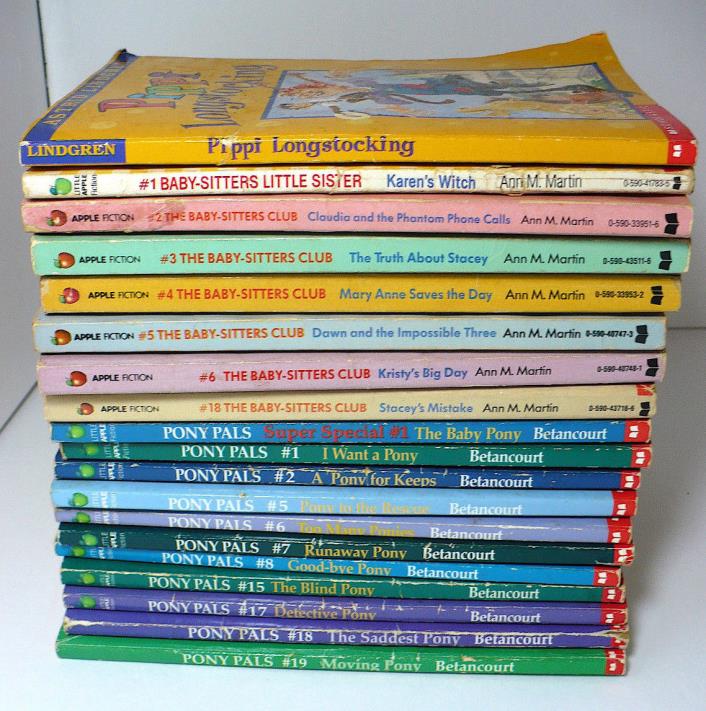 Lot 19 Scholastic Chapter Books Baby Sitters Club, Pony Pal, Pippi Longstocking