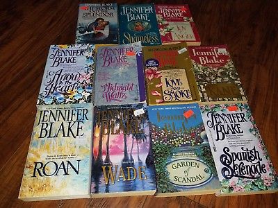 Lot of 11 Jennifer Blake paperbacks, Roan, Love and Smoke, Arrow to the Heart