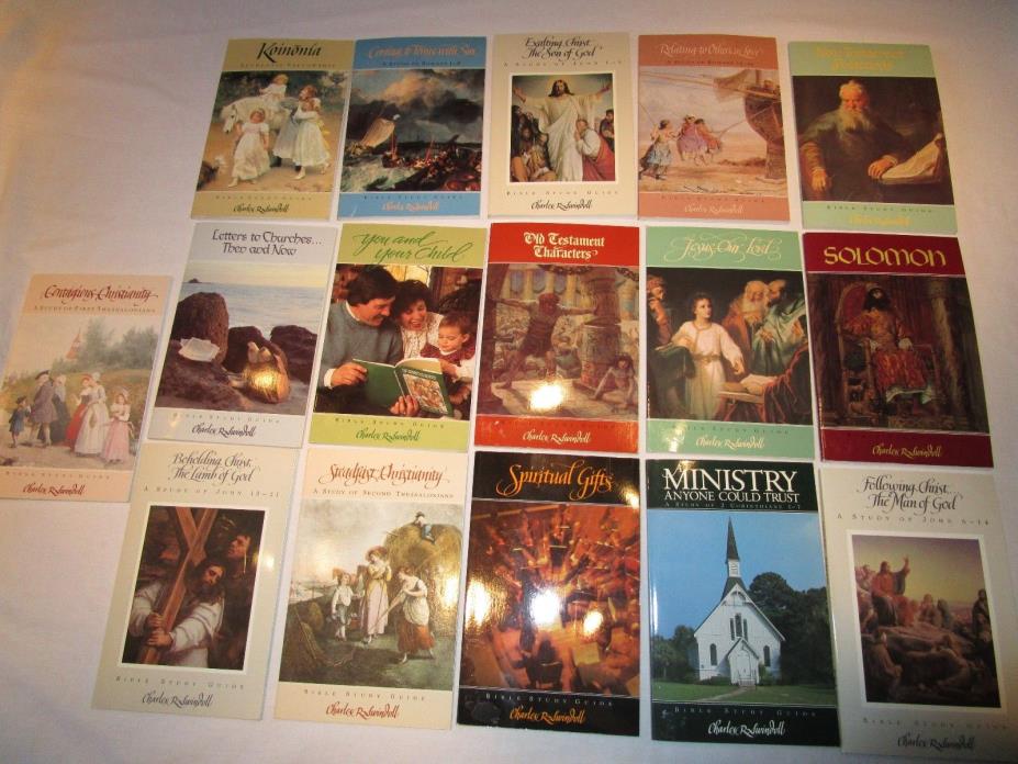 Lot of 16 Charles R. Swindoll Bible Study Guides.  Ministry, Romans, Spiritual