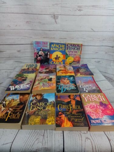 Lot Of 15 Carol Finch Books Romance Novels Moonlight Apache Knight Wind DesireA6