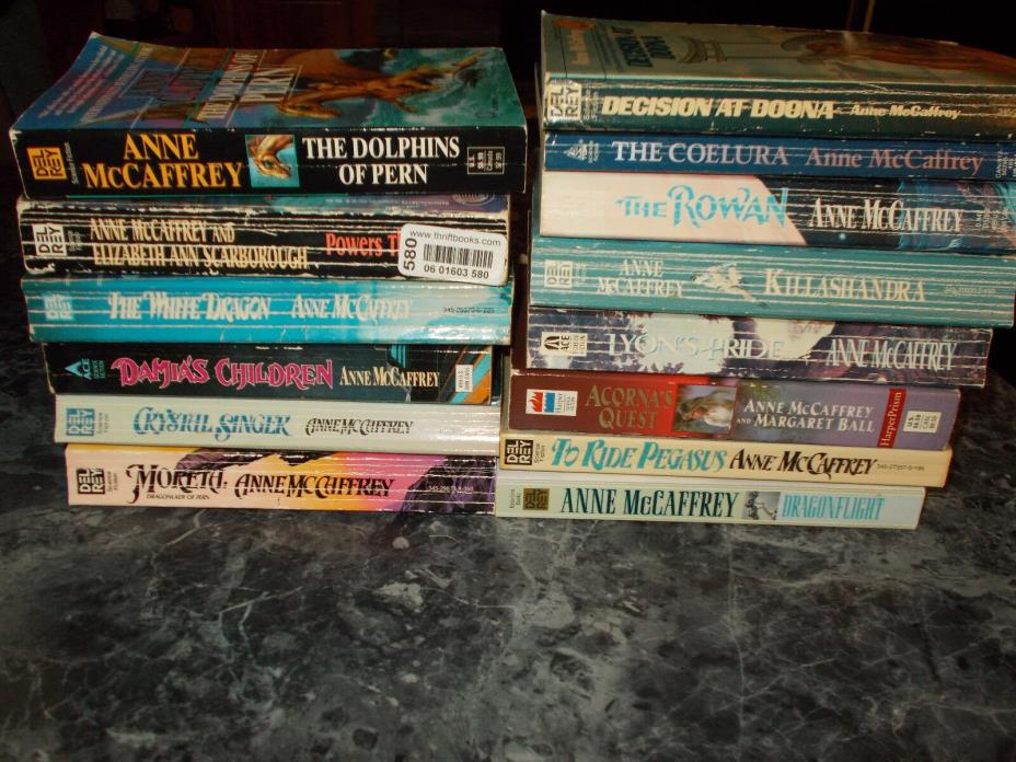 Anne McCaffrey lot of 14 Science Fiction paperbacks