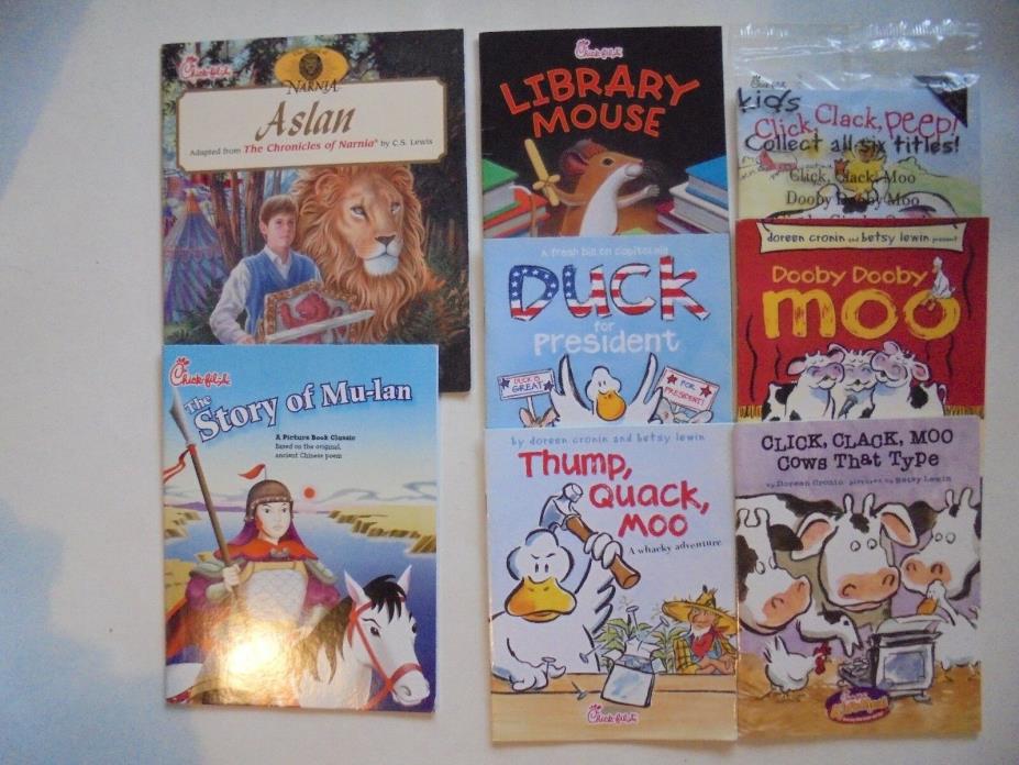 8 Chick-fil-A Books Kids Duck Library Mouse Thump Clack Moo Click Dooby Peep