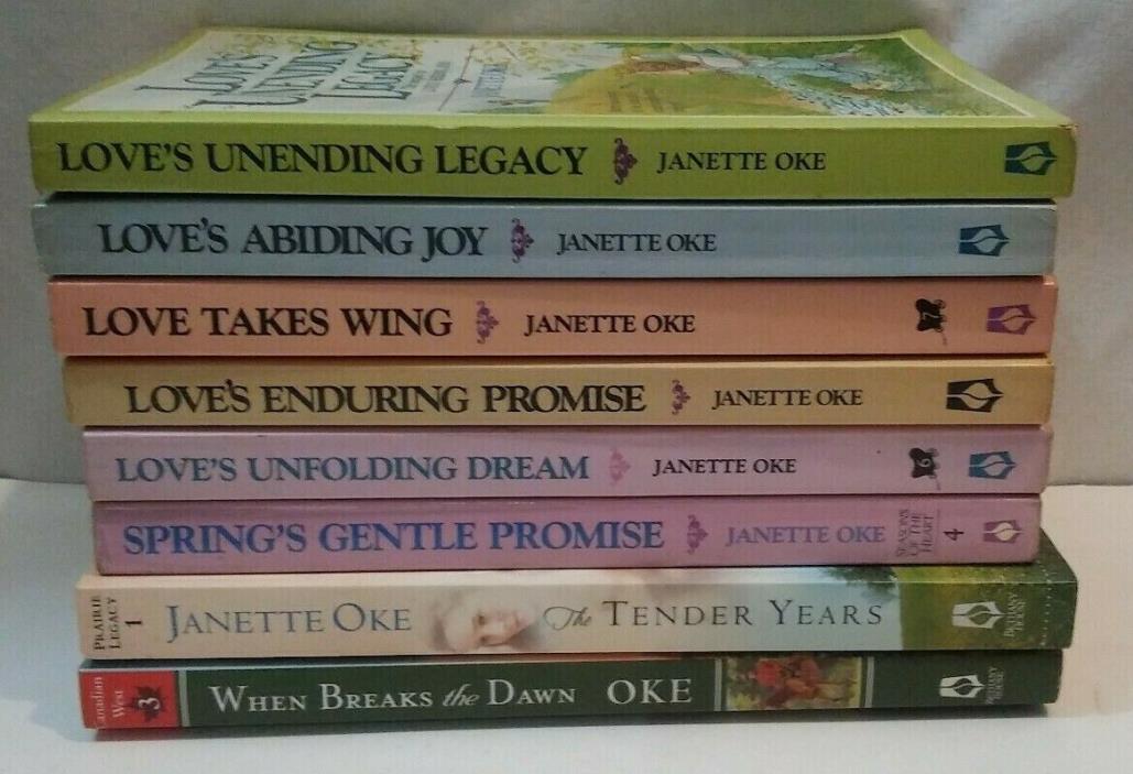 Janette Oke Lot of 8 Paperbacks Prairie Legacy Canadian West Love Comes Softly