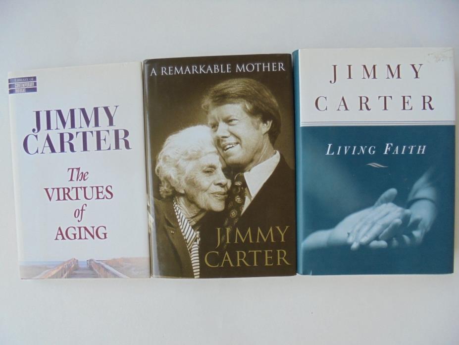 3 Lot President Jimmy Carter Remarkable Mother Living Faith Virtues of Aging HC