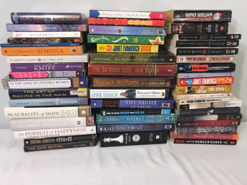 Lot 50 Books 16 Harcover 33 Paperback 1Audio Fiction Fantasy Young Adult History