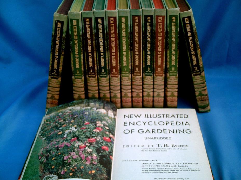 VINTAGE FULL SET of 12 New Illustrated Encyclopedia of Gardening Greystone Book
