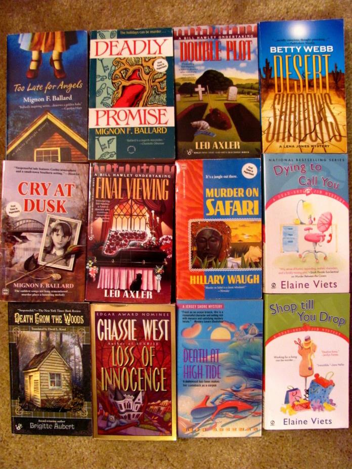 ~Lot of 12 Cozy Mystery Books Elaine Viets Leo Axler Mignon Ballard Chassie West