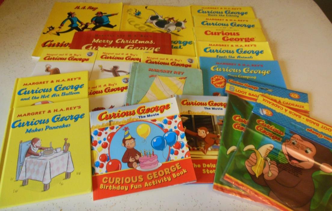 Curious George Lot Children Preschool Reading Monkey Camping Pizza Kite Balloon