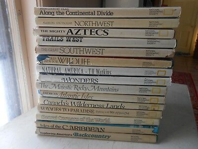 Lot of 15 National Geographic Vintage Hardcover Books + Dust Jackets, Fifteen