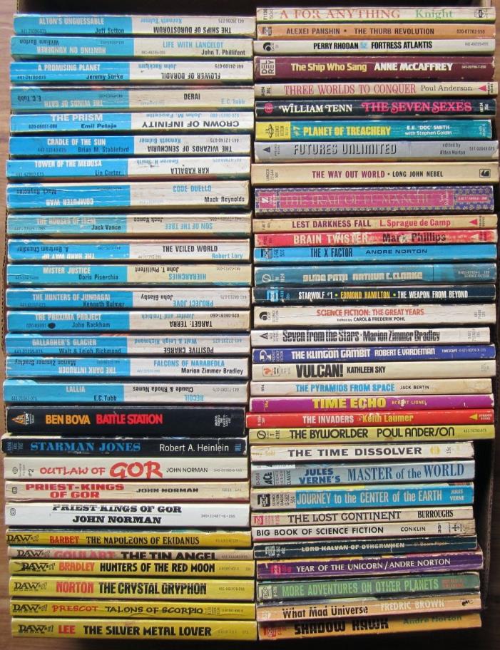 Vintage Mixed Lot of 60 Science Fiction Various Authors Paperbacks (Box #187)
