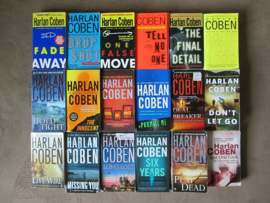 Lot of 18 HARLAN COBEN Thriller Books, 9 are MYRON BOLITAR Series, DON'T LET GO