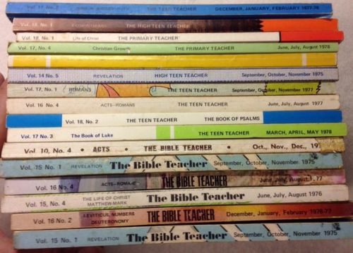 Lot of 16 Vintage Quarterly Books Teen, High Teen, Primary, & Bible Teacher