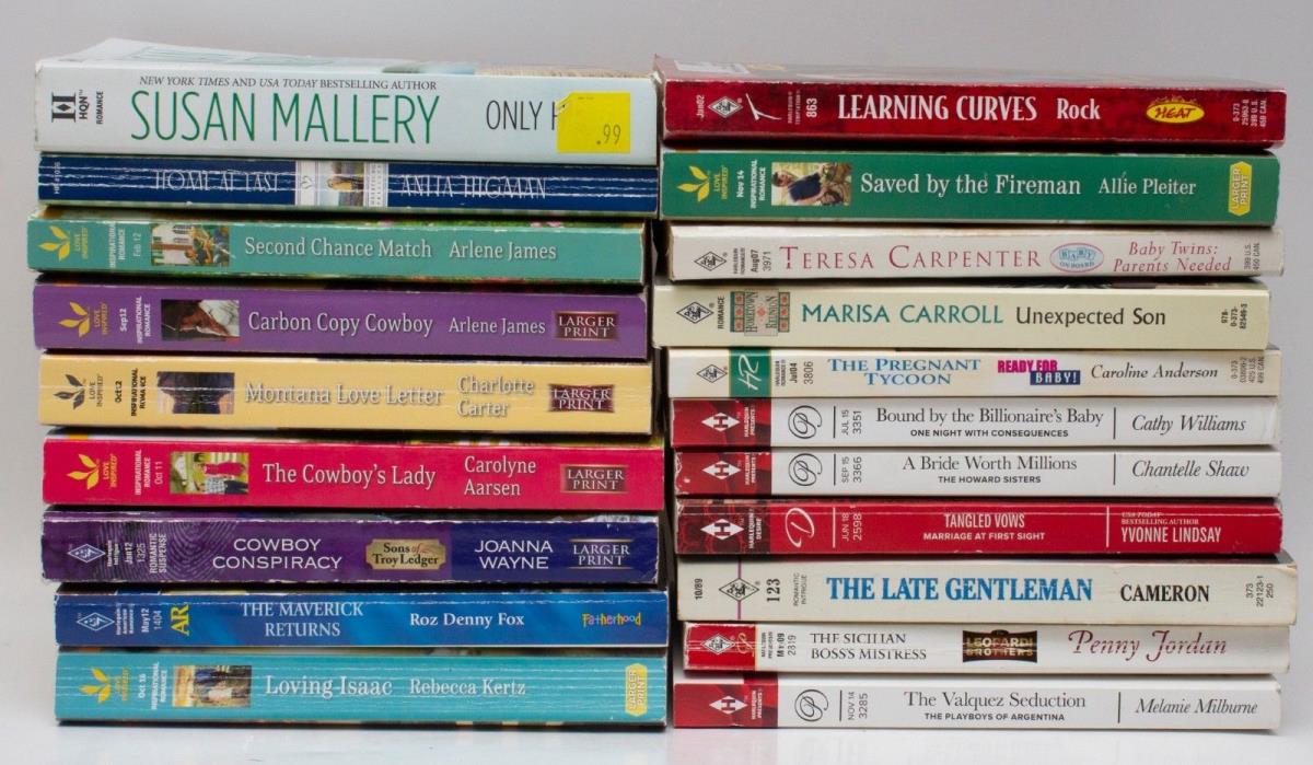 20 Harlequin/Love Inspired Romance Novel Lot Heartwarming, Historical + RANDOM