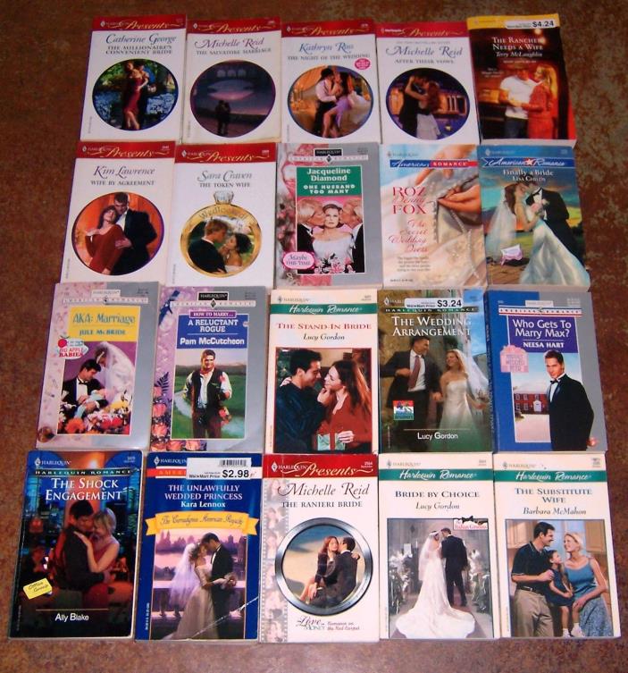 HARLEQUINS!   Wifes Marriage Brides  Lot of 20 Paperback Romances Harlequins!