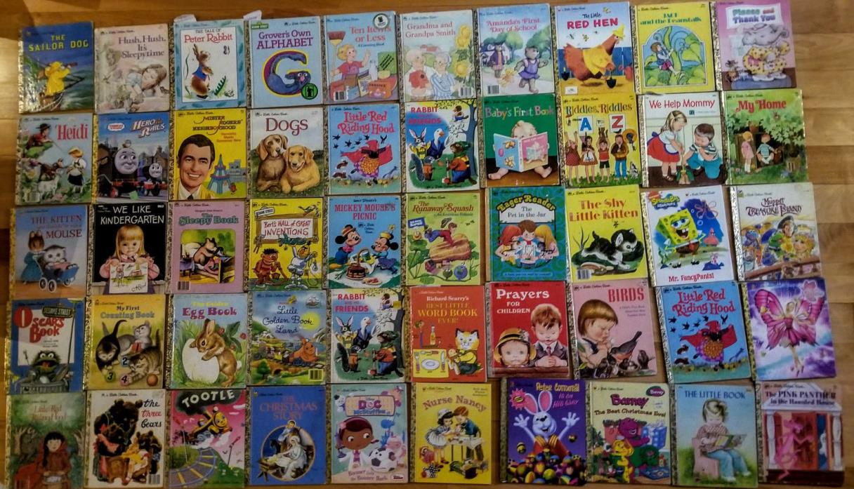 Lot of 135 Vintage LITTLE GOLDEN BOOKS Disney Sesame Street Christmas Pooh