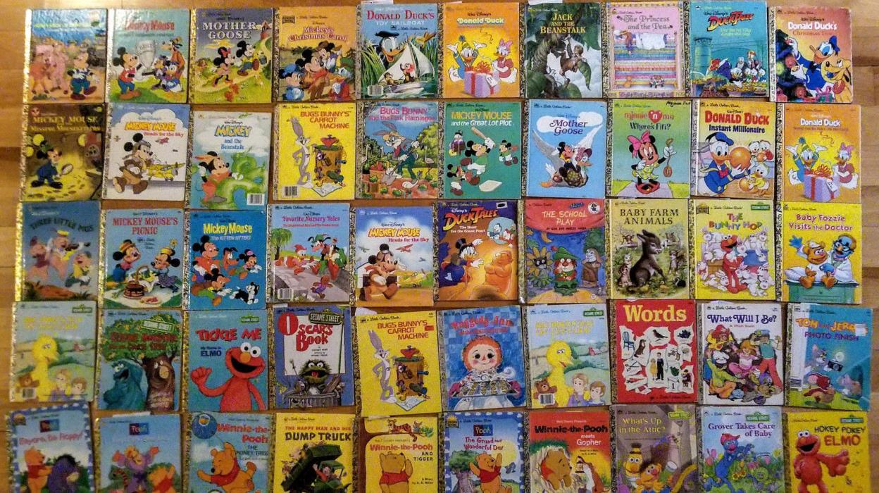 Lot of 180 Vintage LITTLE GOLDEN BOOKS Disney Sesame Street Looney Toons Pooh