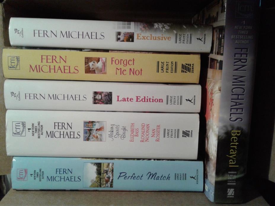 Lot of Six Large Print Novels By Fern Michaels Hard Cover Excellent Condition