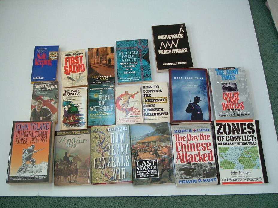 military war fiction non fiction 18 mixed book lot a night of watching