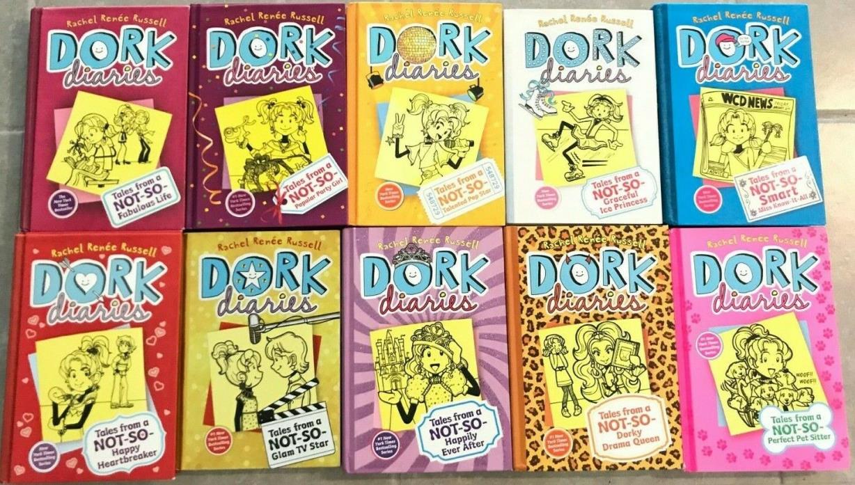 DORK DIARIES 1-10 HC & PB Books Set Lot by Rachel Renee Russell