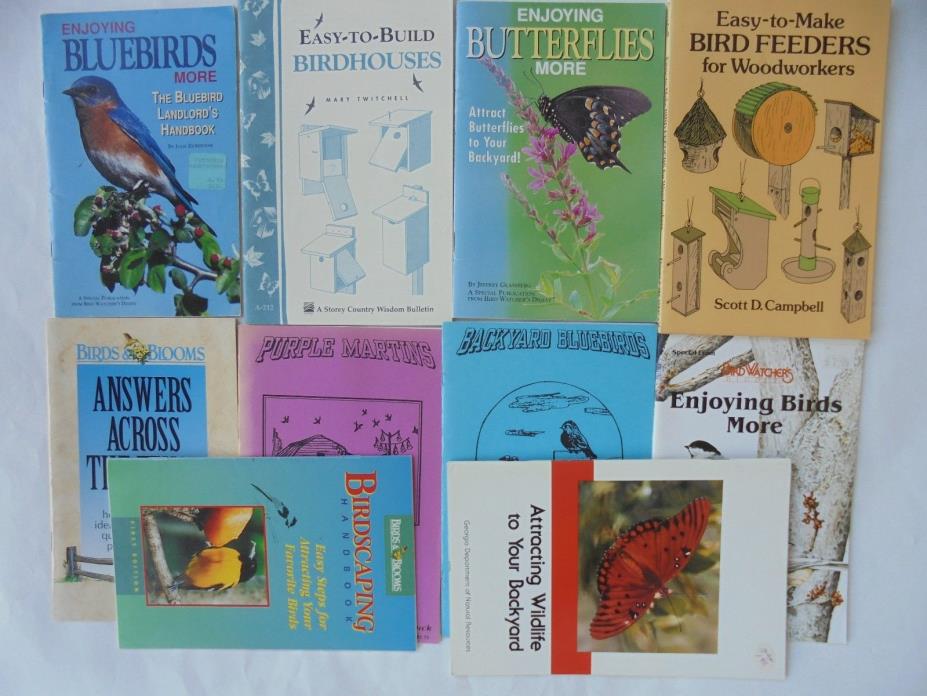 10 Lot Wildlife Backyard Bluebirds Butterflies Purple Martins Bird Bloom Watcher