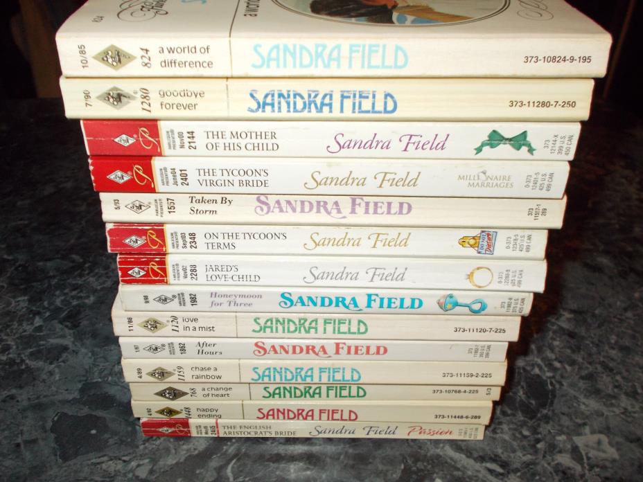 Harlequin Presents Sandra Field lot of 14 contemporary romance paperback