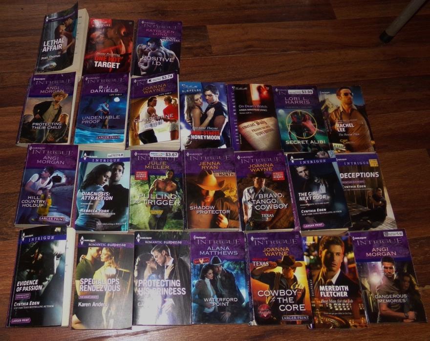 24 ROMANTIC SUSPENSE/INTRIGUE NOVELS - PAPERBACK-FREE SHIPPING