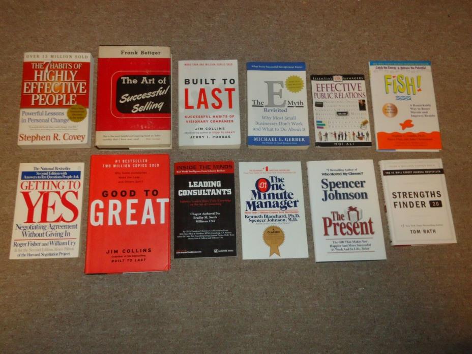 Lot 12 Business Books 7 Habits Built to Last Fish Getting Yes Good Great E Myth