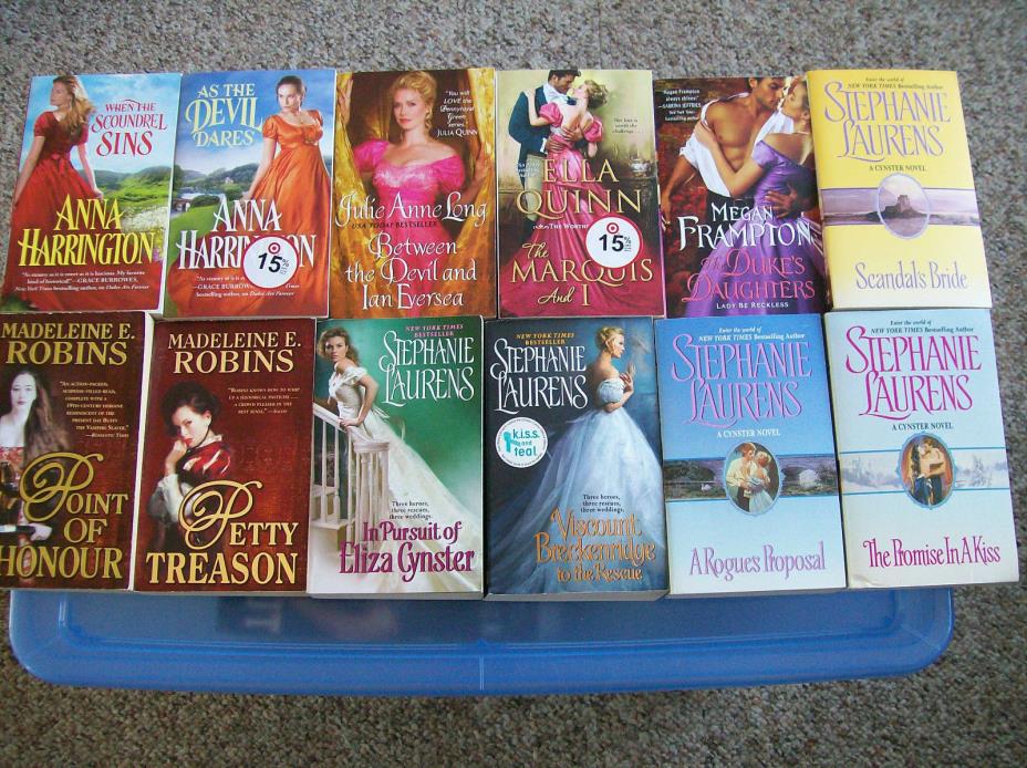 Lot of 12 Historical Romance Books Stephanie Laurens Anna Harrington Frampton