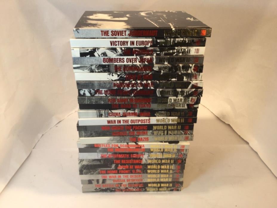 WORLD WAR II Time-Life Books Series 25 Volumes WW2 Red & Gold Rare