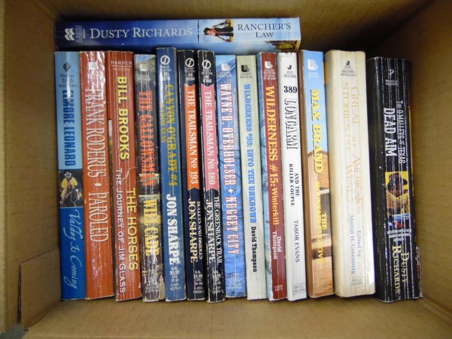 Large Lot of 19 Western Paperback Books