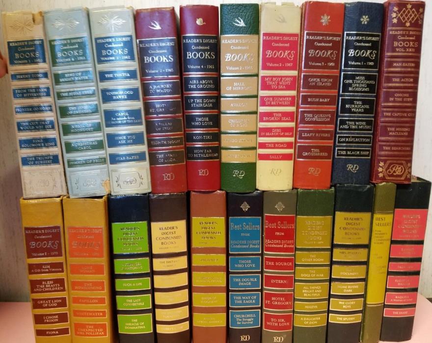 Reader's Digest Condensed Hardcover Books ('60-'78) Lot of 21 - Beautiful Decor