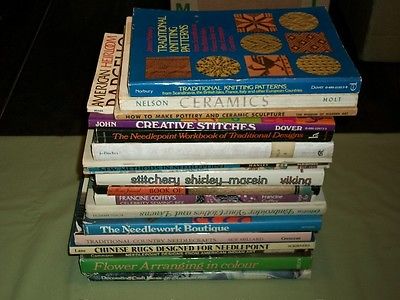 Lot of 20 Nice,Clean Needlepoint,Sewing,Design,Crochet,Ceramics Craft Books