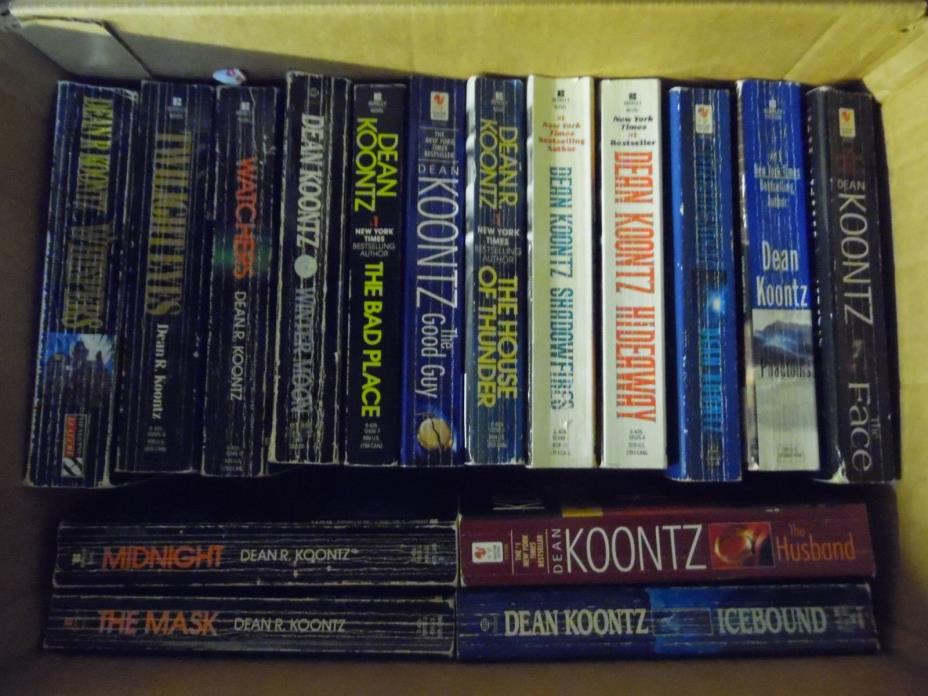 Large Lot of 20 Dean Koontz Mystery, Thriller, Suspense Romance Paperback Books