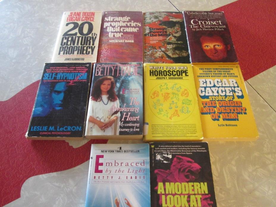 Lot of 10 Vintage Paranormal/ Prophecy/ New Age Metaphysical Paper Back Books