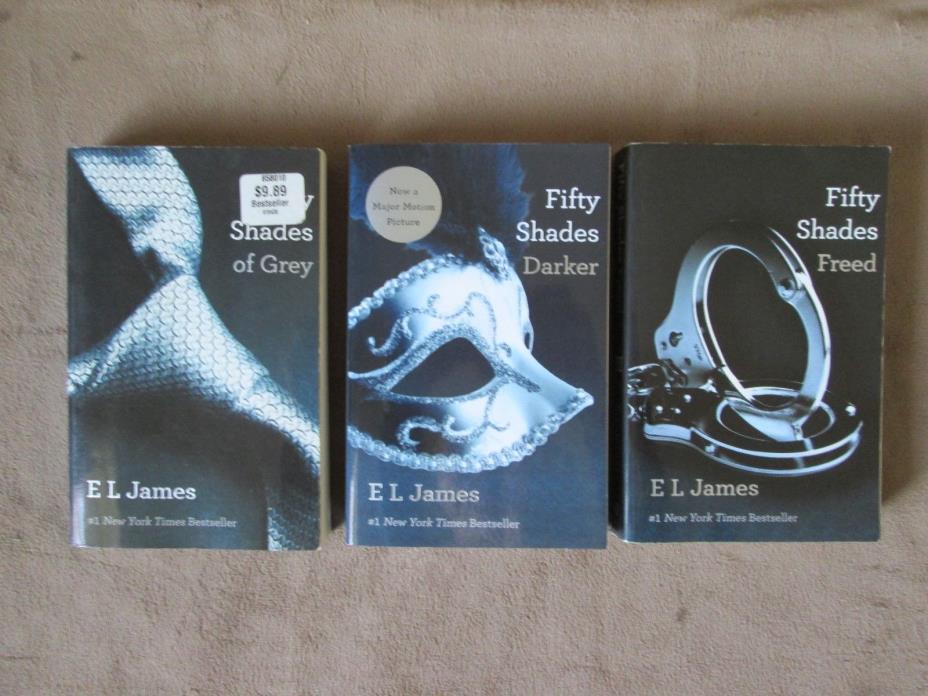 Lot of 3 FIFTY SHADES OF GREY Trilogy Trade-Size Soft Covers, E.L. JAMES, 50