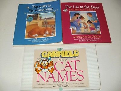 3 Cat Books - Cat at the Door, Garfield book of Cat Names, Cats in the Classroom