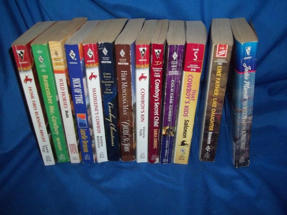 Lot of 13 PB Modern Western Romance Novels, Various Authors