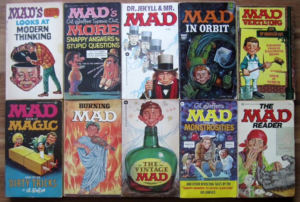 Vintage Lot of 10 MAD Magazine Paperbacks *see picture for titles