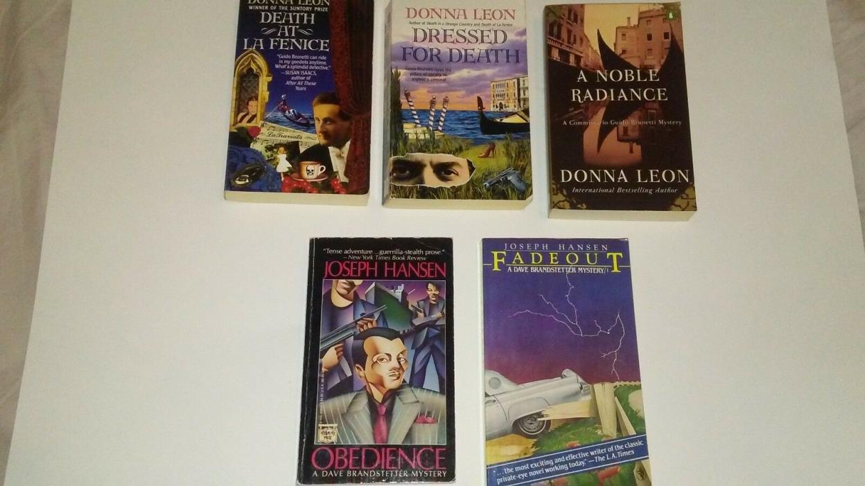 Lot Mystery books 5 Donna Leon & Joseph Hansen plus 7 more books total 12 books!