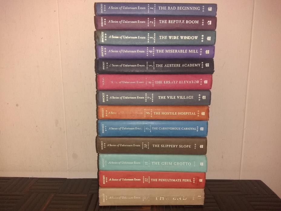 LOT OF 13...A SERIES OF UNFORTUNATE EVENTS...CHILDREN BOOKS..COMPLETE HARDCOVERS