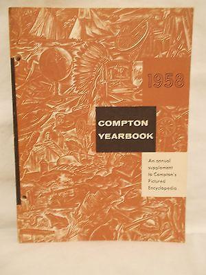 VINTAGE 1958 COMPTON YEARBOOK PICTURE ENCLOPEDIA *IT HAPPENED IN 1957* PAPERBACK