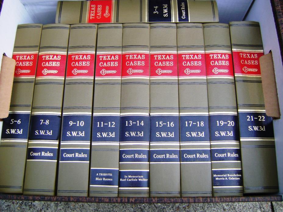 South Western Reporter, Texas Cases 3d  Volume 1-369   V1 - V369 -  263 Books