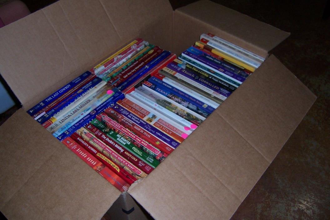 Box of 82 Romance Paperbacks Desire American Harlequin Presents Suspense