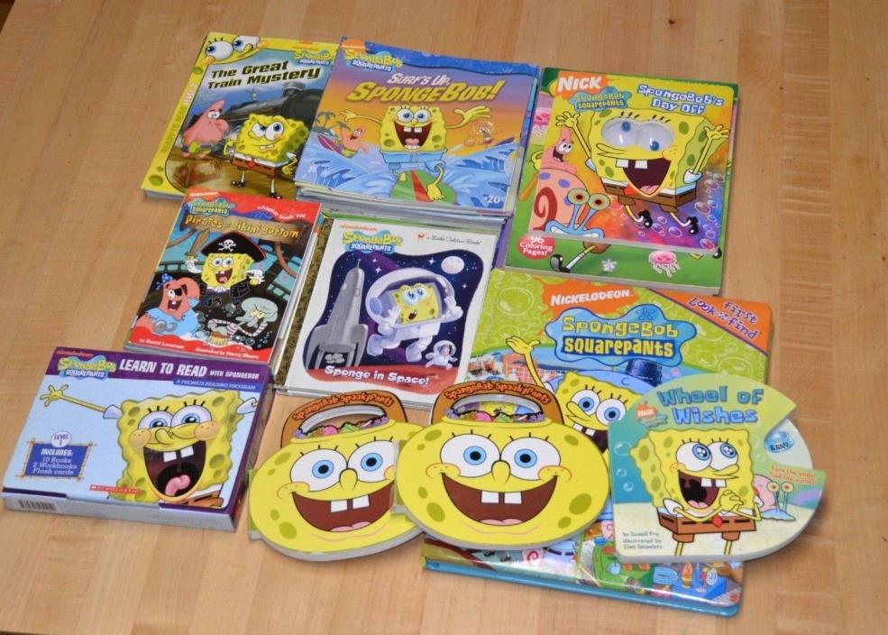 Lot ~50 Books Spongebob Squarepants Nickelodeon TV Show Chapter Stickers Paper