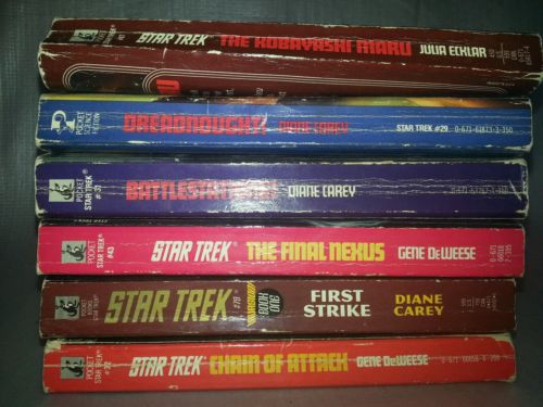 Lot of 6 Star Trek Science Fiction Fantasy Paperback Books