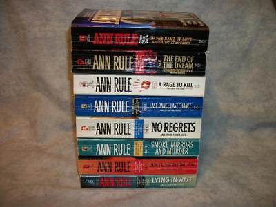 S651 Ann Rule Crime Files Non-Fiction True Crime Lying In Wait PB Book Lot of 8