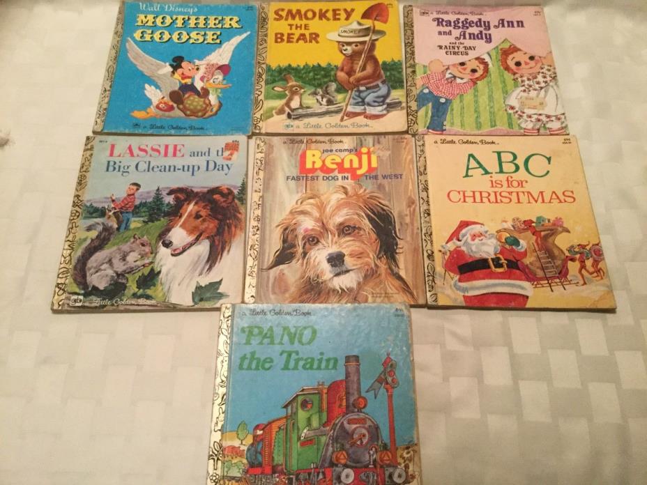 Little Golden Books Smokey Mother Goose Raggedy Lassie Benji Lot, Vintage, F1