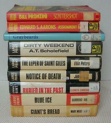 Lot of 9 *LARGE PRINT* Fiction Novels CRIME MYSTERY SUSPENSE BOOKS Var. Authors