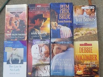 Lot of 8 Romance Books Historical Desire Western Medical Famous Family Harlequin